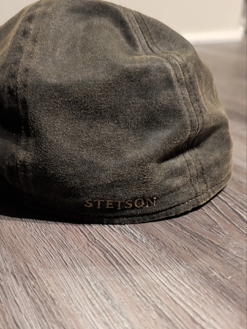 Stetson Brown Leather-Trim Style Newsboy Hat - Picture 2 of 3